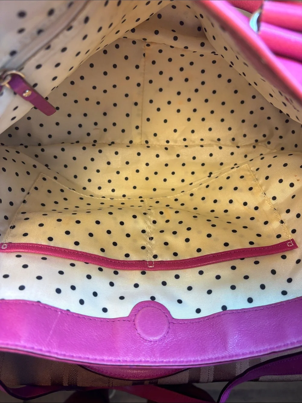 kate spade Vibrant Fuchsia Leather Satchel with Detachable Strap